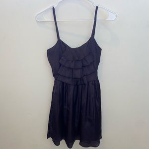 Satin black mini dress